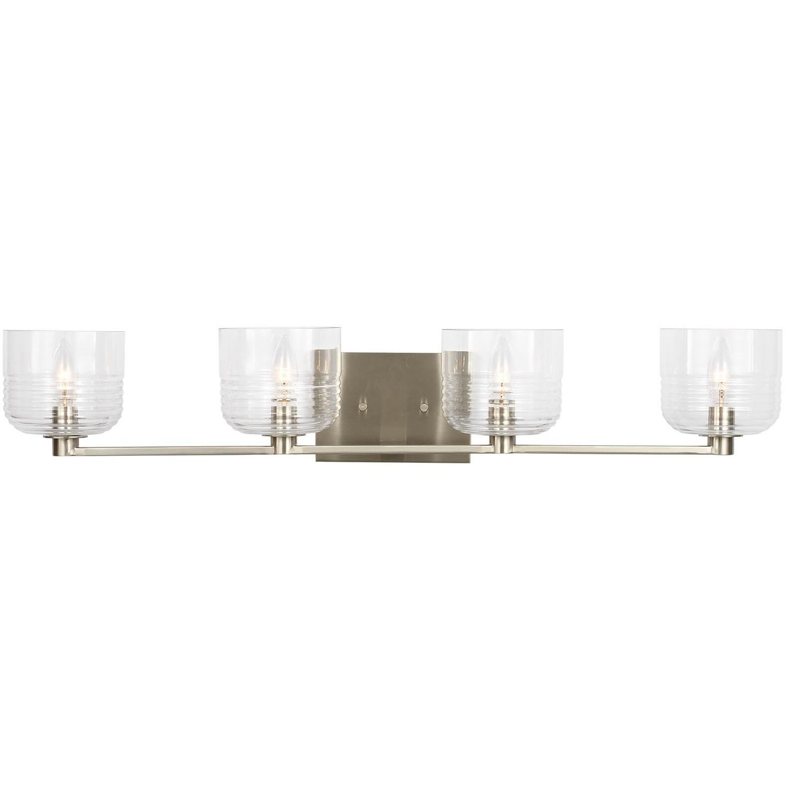 Drew & Jonathan Lochdale 4 Light 33.63 inch Brushed Nickel Vanity Light Wall Light, Large