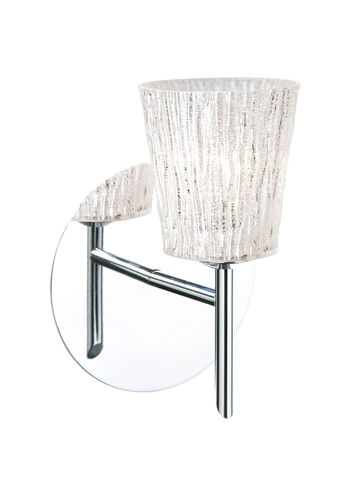 Nico 4 LED 5 inch Chrome Mini Sconce Wall Light in Glitter Stone Glass