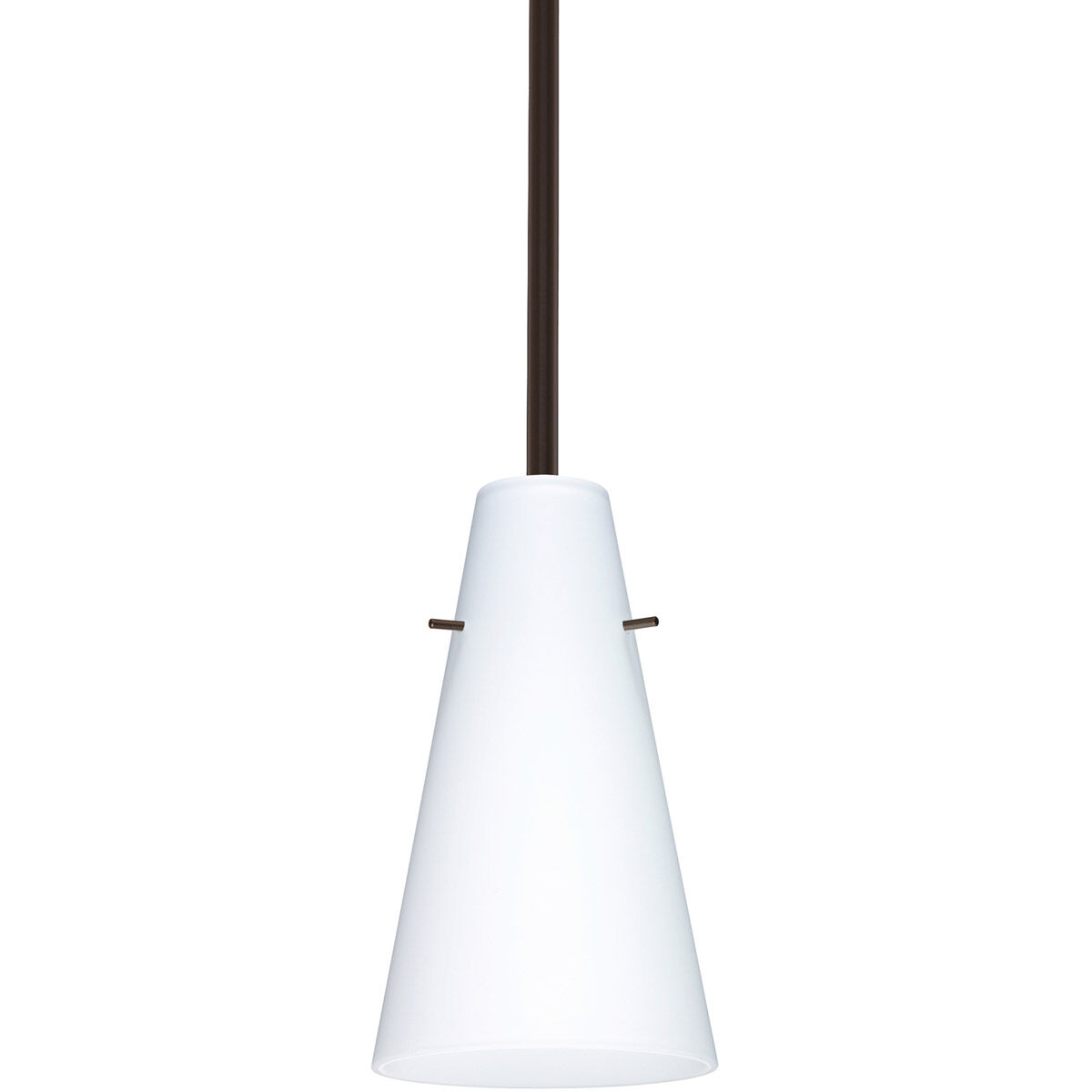 Cierro LED Bronze Stem Pendant Ceiling Light in Opal Matte Glass