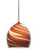 Sprite LED Bronze Pendant Ceiling Light in Smoke Twist Glass