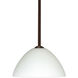 Tessa LED Bronze Stem Pendant Ceiling Light in White Glass