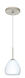 Bolla 1 Light Satin Nickel Pendant Ceiling Light in Incandescent, Opal Matte Glass