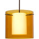 Pahu 12 LED Bronze Stem Pendant Ceiling Light in Transparent Armagnac/Opal Glass