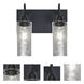Duke 2 Light 12 inch Black Vanity Lighting Wall Light in Silver Foil Glass