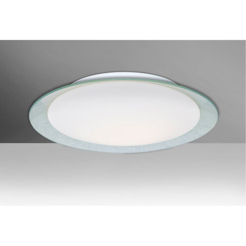 Tuca 19 LED 19 inch Flush Mount Ceiling Light in Opal/Silver Foil Glass