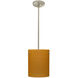 Tamburo 8 LED Satin Nickel Stem Pendant Ceiling Light in Oak Glass