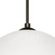Rocky 1 Light 10 inch Bronze Cord Pendant Ceiling Light in Incandescent, White Glass