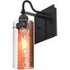 Duke 1 Light 6 inch Black Wall Sconce Wall Light in Copper Foil Glass