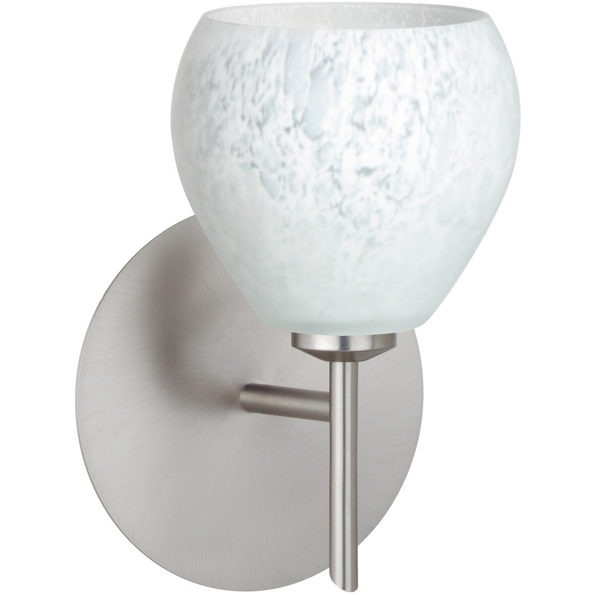 Tay Tay 1 Light 5 inch Satin Nickel Mini Sconce Wall Light in Halogen, Carrera Glass