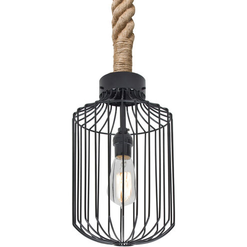 Sultana 1 Light Rope Pendant Ceiling Light in Cylinder