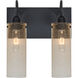 Juni 10 2 Light 12 inch Black Vanity Lighting Wall Light in Gold Bubble Glass