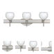 Palla 5 3 Light 23 inch Satin Nickel Vanity Lighting Wall Light in Halogen, Carrera Glass