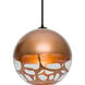 Rocky 1 Light Black Cord Pendant Ceiling Light
