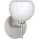 Palla 5 1 Light 5 inch Satin Nickel Mini Sconce Wall Light in Halogen, Carrera Glass