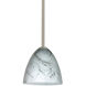 Vila 1 Light Satin Nickel Stem Pendant Ceiling Light