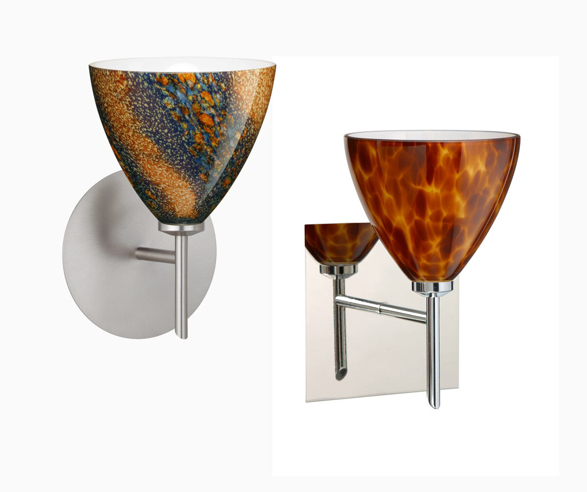 Mia LED 5 inch Satin Nickel Mini Sconce Wall Light in Magma Glass