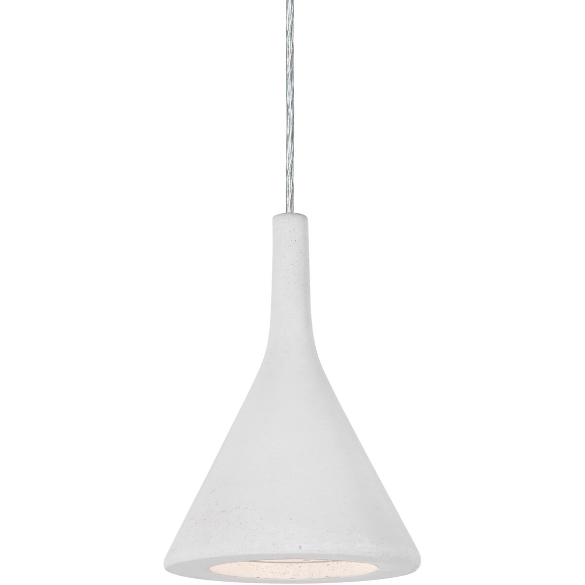 Gala LED Satin Nickel Cord Pendant Ceiling Light in White Glass