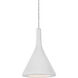 Gala LED Satin Nickel Cord Pendant Ceiling Light in White Glass
