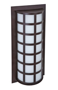 Scala 2 Light 20 inch Bronze Outdoor Sconce in Satin White Glass, Incandescent
