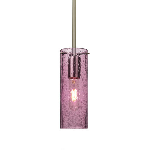 Juni 10 1 Light Satin Nickel Stem Pendant Ceiling Light