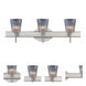 Nico 4 LED 23 inch Satin Nickel Vanity Lighting Wall Light in Clear Stone Glass