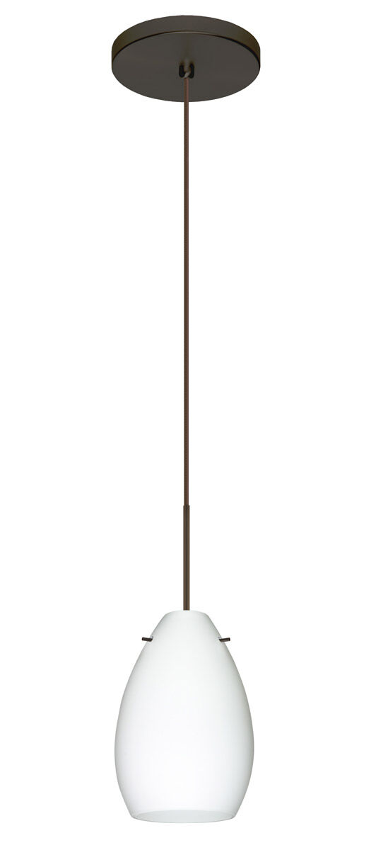 Pera 6 1 Light Bronze Pendant Ceiling Light in Incandescent, Opal Matte Glass