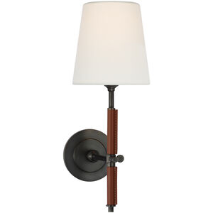 Thomas O'Brien Bryant2 LED 5.5 inch Bronze and Saddle Leather Wrapped Sconce Wall Light