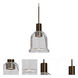Kiba LED Bronze Pendant Ceiling Light in Clear Bubble Glass