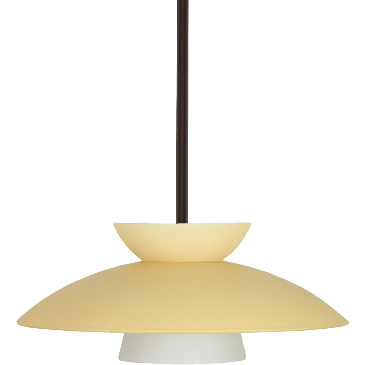 Trilo 15 1 Light Bronze Stem Pendant Ceiling Light in Incandescent, Champagne Glass