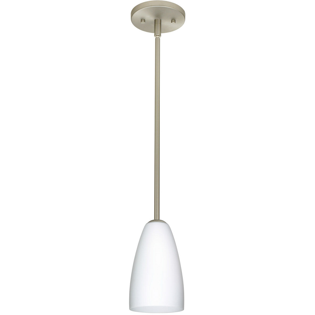 Riva 9 LED Satin Nickel Stem Pendant Ceiling Light in Opal Matte Glass