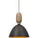 Creed LED Bronze Cord Pendant Ceiling Light in Gold Foil Bronze