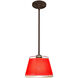 Pica 9 1 Light Bronze Stem Pendant Ceiling Light in Incandescent, Red Sand Glass