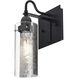 Duke 1 Light 6 inch Black Wall Sconce Wall Light in Silver Foil Glass