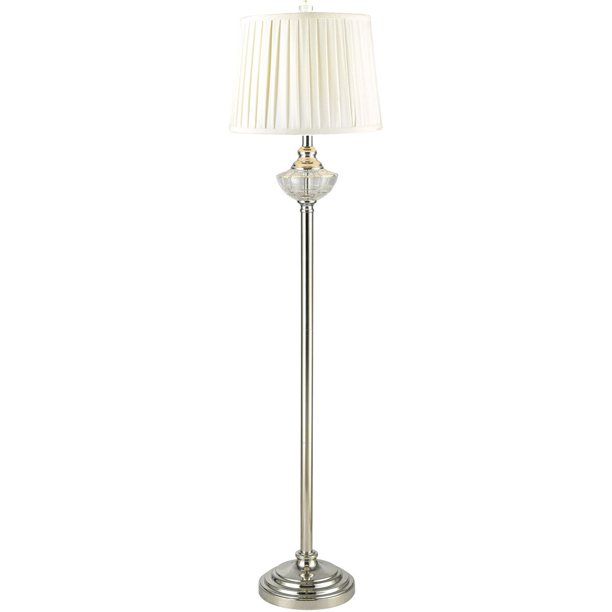 Evelyn 58 inch 150.00 watt Polished Nickel Floor Lamp Portable Light
