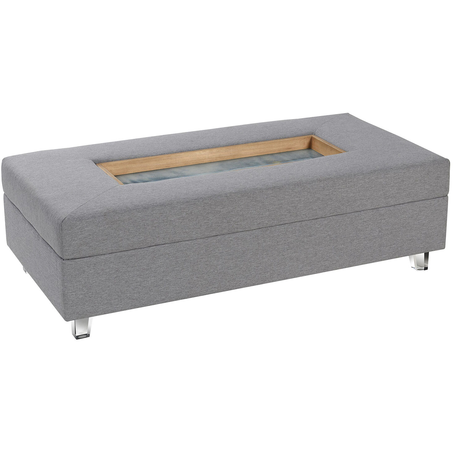 Austin Allen James 49.6 X 25.2 inch Gray and Clear Coffee Table