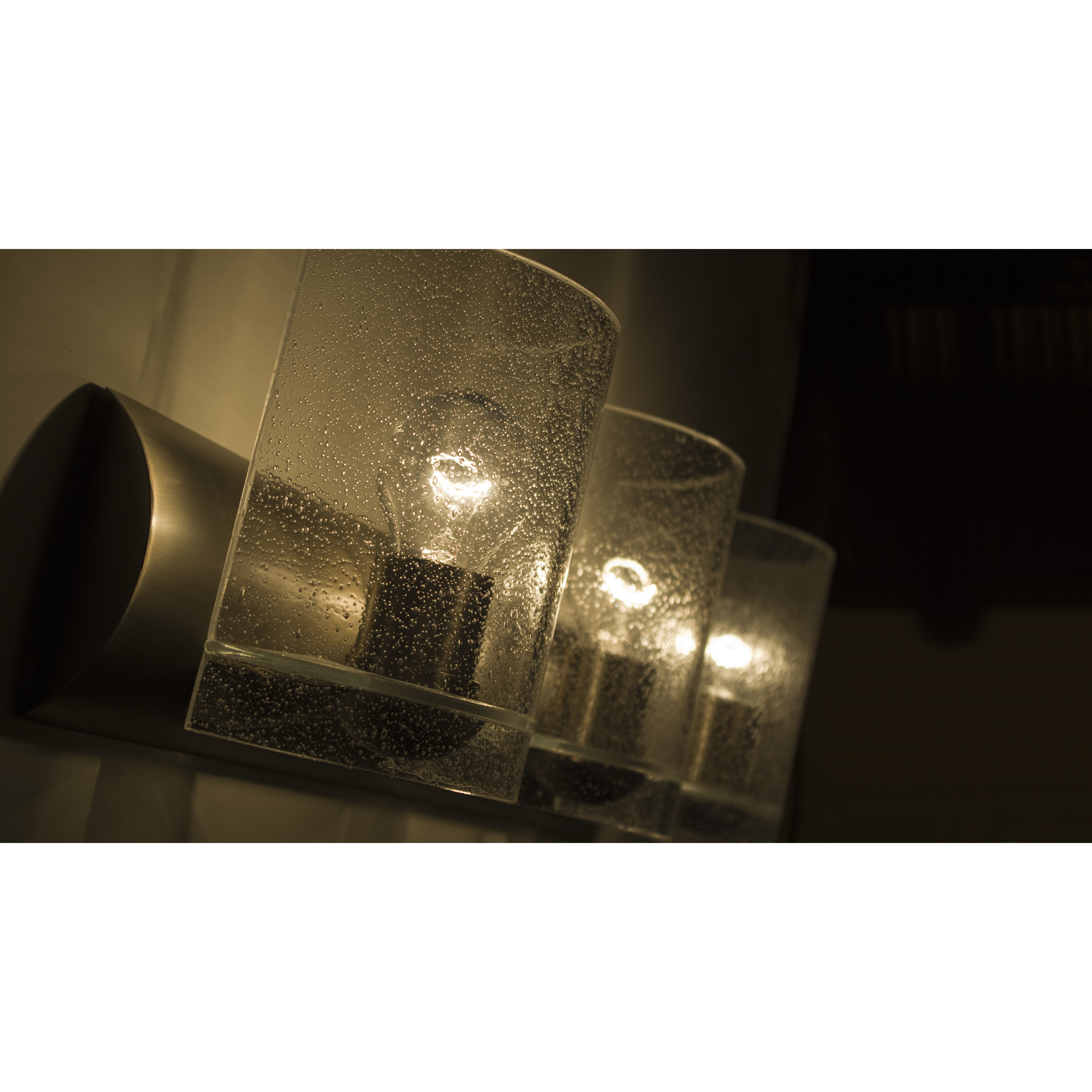 Celtic 2 Light 15 inch Satin Nickel Vanity Lighting Wall Light in Incandescent, Bubble Glass