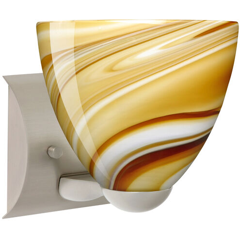 Sasha II 1 Light 6 inch Satin Nickel Mini Sconce Wall Light in Incandescent, Honey Glass