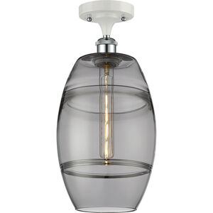 Ballston Vaz 1 Light 8 inch White Polished Chrome Semi-Flush Mount Ceiling Light