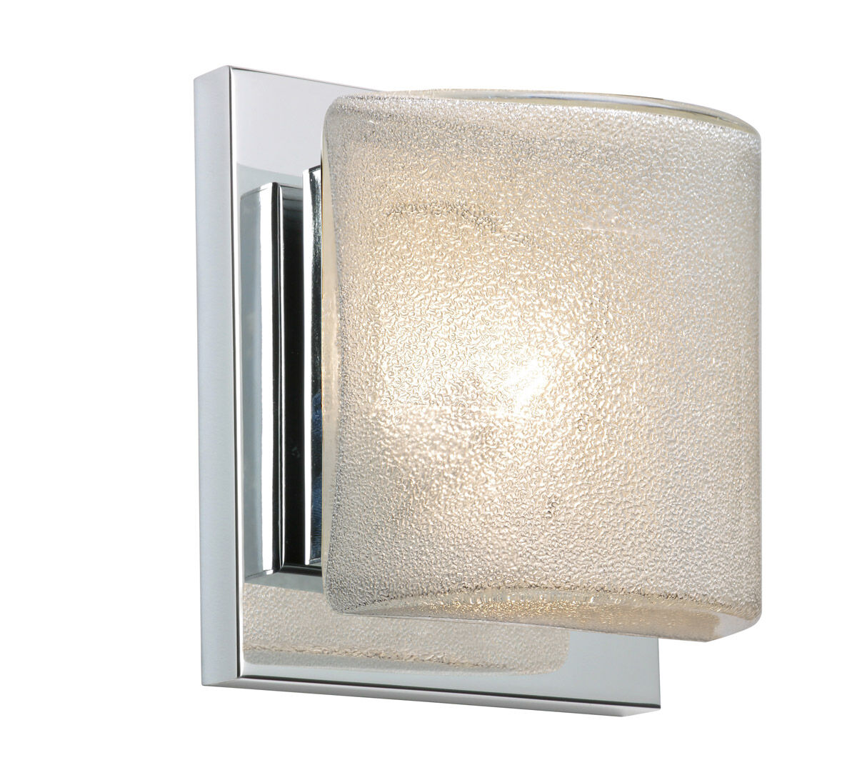 Paolo LED 5 inch Chrome ADA Mini Sconce Wall Light in Glitter Glass