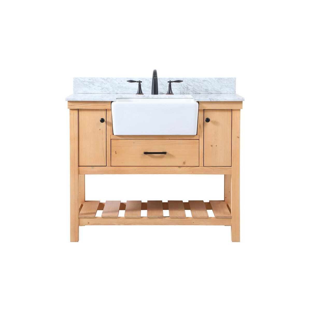 Clement 42 X 22 X 34.13 inch Natural Wood Bathroom Vanity Cabinet