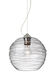 Wave 1 Light Satin Nickel Pendant Ceiling Light in Clear Wave Glass
