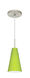 Cierro LED Satin Nickel Pendant Ceiling Light in Chartreuse Glass