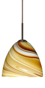 Sasha II LED Bronze Pendant Ceiling Light in Honey Glass