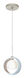 Pogo 1 Light Satin Nickel Pendant Ceiling Light in Halogen, White/Inner Silver Foil Glass