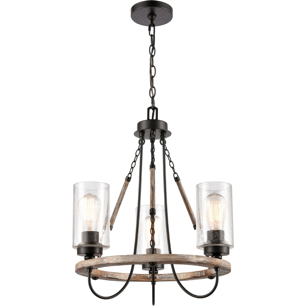 Paladin 3 Light 19.13 inch Matte Black Mini Chandelier Ceiling Light
