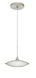 Spazio 1 Light Satin Nickel Pendant Ceiling Light in Opal Glossy Glass, Halogen