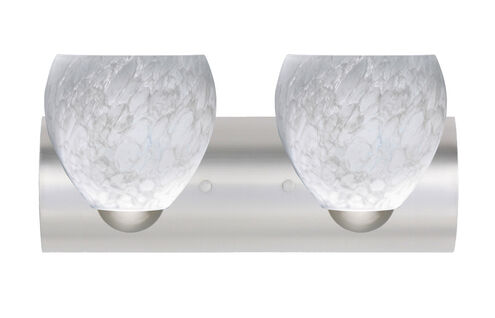 Bolla 2 Light 22 inch Satin Nickel Vanity Lighting Wall Light in Incandescent, Carrera Glass