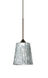 Besa Lighting Nico 1 Light Bronze Pendant Ceiling Light in Stone Silver Foil Glass, Halogen 1XT-5125SF-BR - Open Box