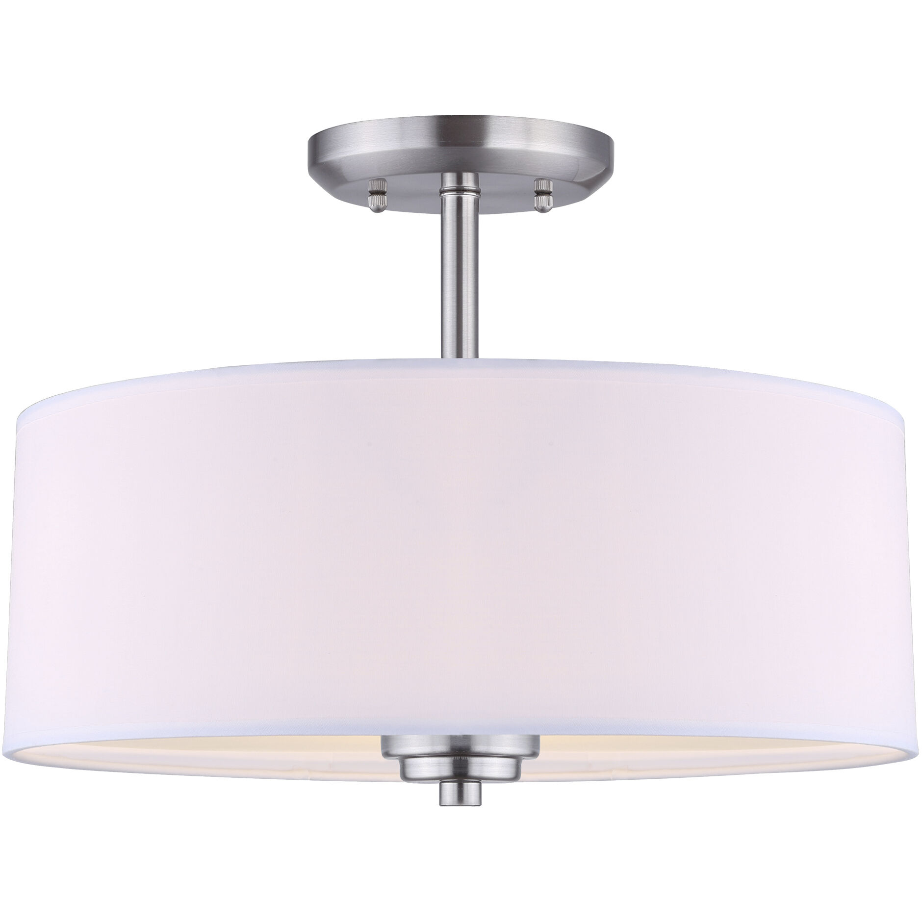 Madison 3 Light 15 inch Brushed Pewter Semi-Flush Ceiling Light
