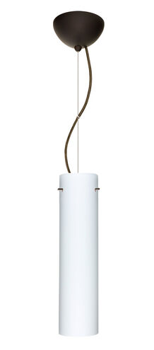 Stilo LED Bronze Pendant Ceiling Light in Opal Matte Glass